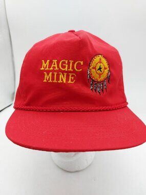 Magic Mine Embroidered Hat Red Strapback